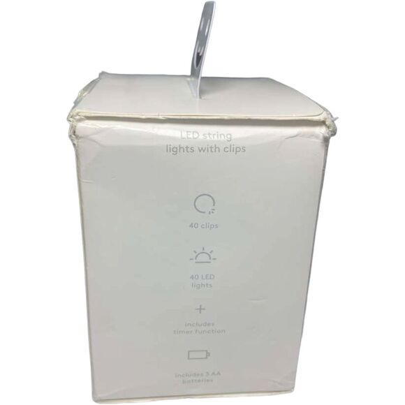 Heyday LED String Lights w/ Photo Clips Warm Glow 10ft 3xAA Battery New Box Wear - Picture 6 of 9